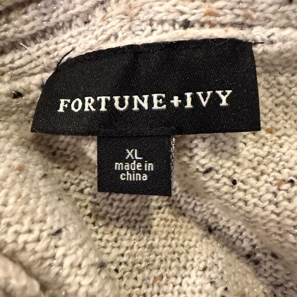 Fortune Ivy Open Front Knit Cardigan Nordic Fair Isle Women XL Wool Blend Soft - Picture 5 of 8